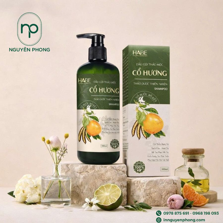 In hộp giấy đựng dầu gội